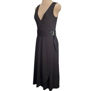 Vintage Banana Republic Dress Size XS Brown Fit & Flare Sleeveless Belted Y2K